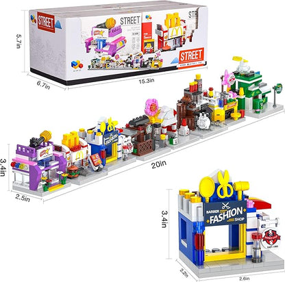 8 Packs Mini City Shop Street View Building Blocks KitMOC Construction Creative Educational Kit with Hair Salon &amp Café StoreGirls Boys Dream Toy SetChristmas Birthday Party Favors for Kids