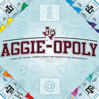 Late for The Sky: Aggie-Opoly - Texas A&ampM University Themed Family Board Game Opoly-Style Traditional Play Or 1 Hr Version Ages 8+ 2-5 Players