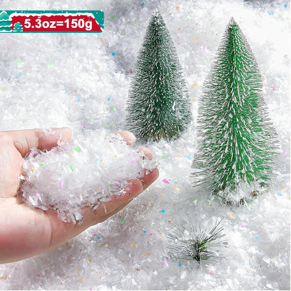 Skiennix Fake Snow Decor - Glittery Artificial Snow for Crafting & Holiday Decorations | 5.3 Ounce