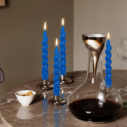 Spiral Taper Candle Blue Candlesticks Blend Twisted Candles Unscented Candles Cute Candle Sticks for Home Décor Weddings Festive Seasons Holiday