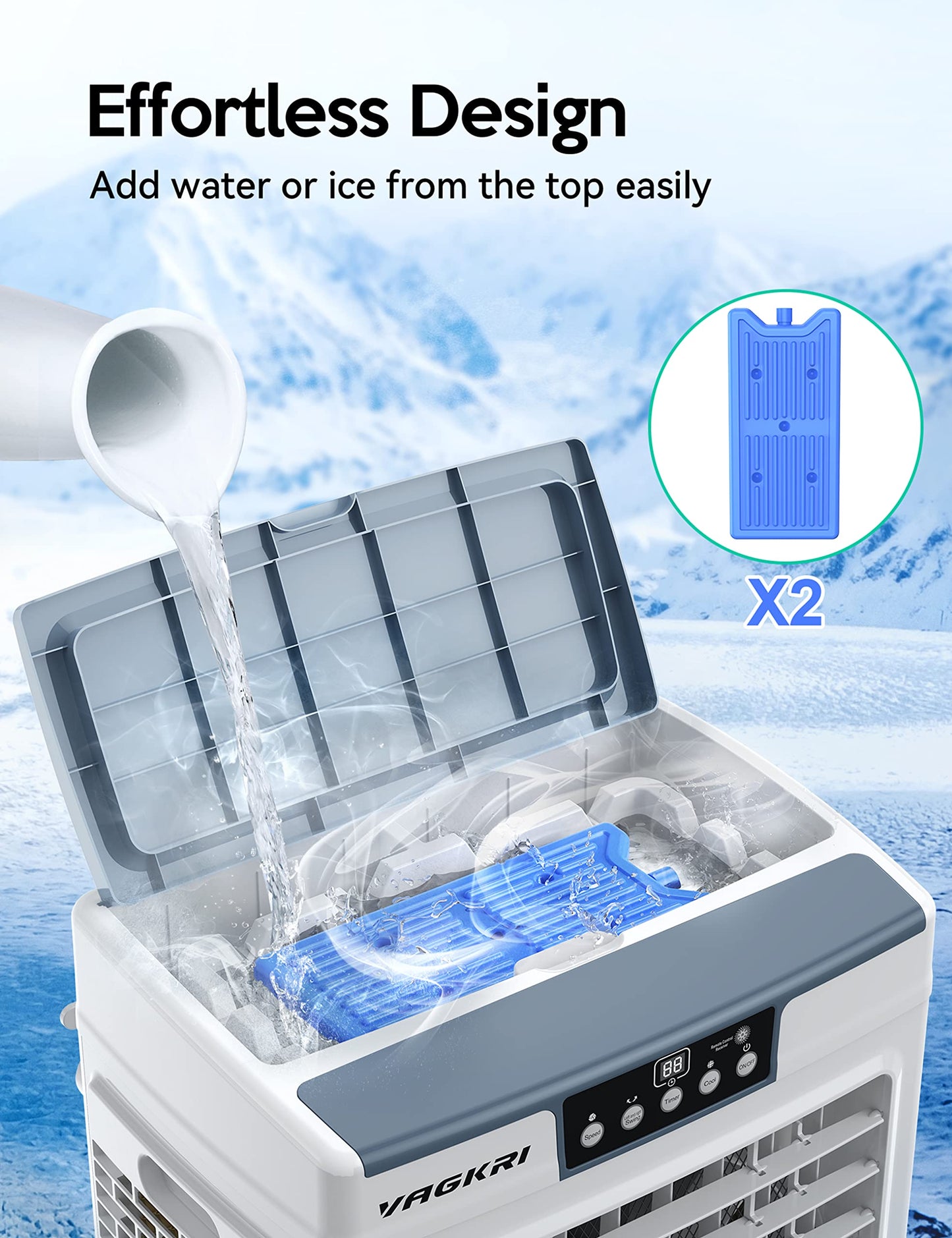 VAGKRI Swamp Cooler, 3100CFM Evaporative Air Cooler with 3 Modes & Wind Speeds, 120°Oscillation, 24H Timer, Portable Outdoor Air Conditioner with Auto Fill for Patio Garage Commercial Use, 12 Gallon