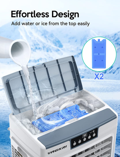 VAGKRI Swamp Cooler, 3100CFM Evaporative Air Cooler with 3 Modes & Wind Speeds, 120°Oscillation, 24H Timer, Portable Outdoor Air Conditioner with Auto Fill for Patio Garage Commercial Use, 12 Gallon