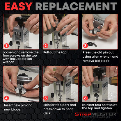 StripMeister Original Wire Stripping Machine & E250 Blade Replacement Kit - Drill Powered Stripper Tool, Made Easy (Bundle)