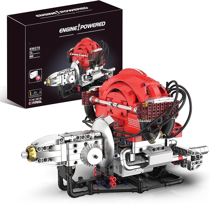 L4 Engine Building SetVisible 4-Cylinder Engine Model Kit that Run with App Control &amp Light and Motor STEM Mechanical Engineering Toy for Adults Ideal Gift &amp Display for Home and Office