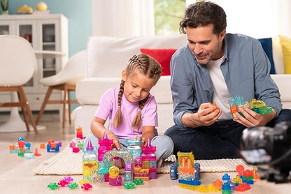 Jelly Blox Classic Castle Set | Includes 45 Pieces | Toddler &amp Preschool Building Blocks Kids Can Squeeze Stretch Squish | MESH ACCREDITED | Safety Tested &amp Ouch-Free | Sensory Play Toy for