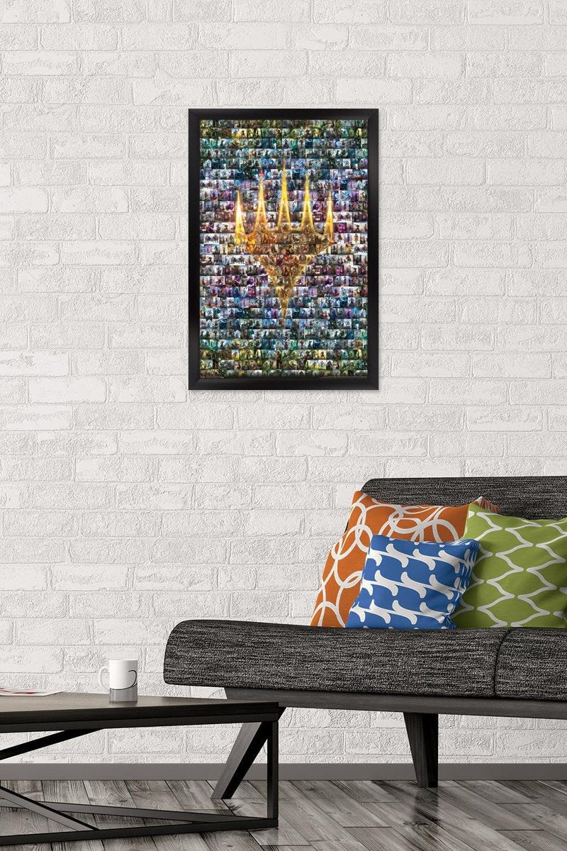 Trends International Magic: The Gathering - Collage Wall Poster, 14.725" x 22.375", Black Framed Version