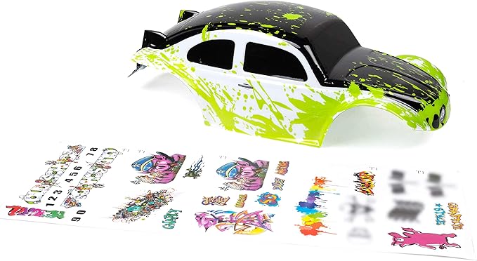 SummitLink Custom Body Compatible for 1/10 1/8 Scale RC Car or Truck (Truck not Included) (Muddy Green Over White/Black)