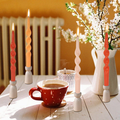 Orange Taper Candles 10 inch Unscented Spiral Candlesticks for Christmas Halloween Wedding Home Decor, Relaxation & All Occasions