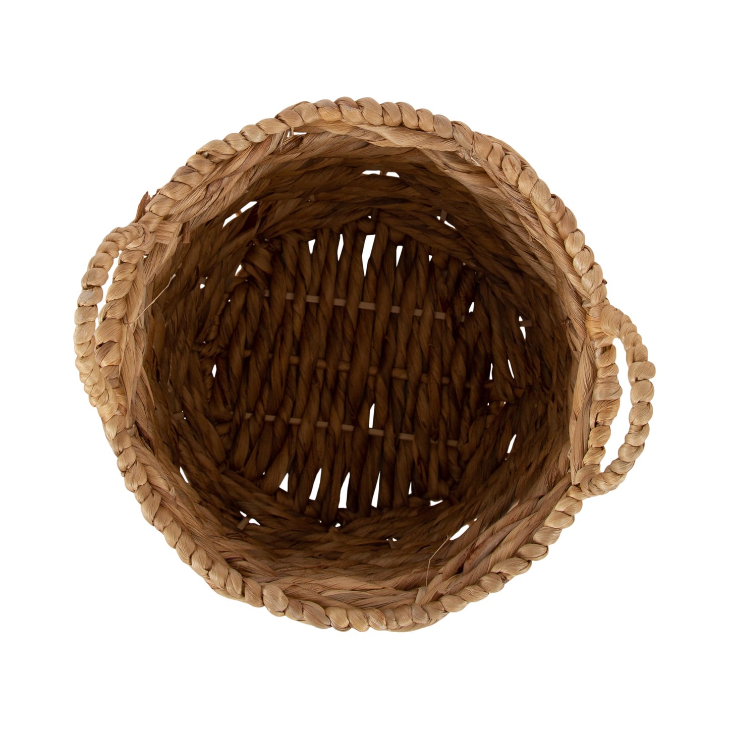 Kate and Laurel Livia Modern Woven Storage Basket, 13 x 13, Natural Water Hyacinth, Boho Wicker Basket for Use as Nursery Storage, Mini Laundry Basket, or Living Room Blanket Basket