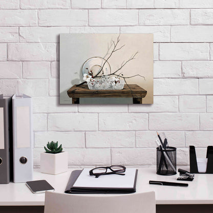 Epic Graffiti 'Wire Basket with Cotton' by Cecile Baird, Canvas Wall Art, 16"x12"