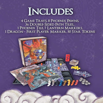 Tsuro Phoenix Rising – Award-Winning Fantasy Strategy Game with Set Collection and Magical Powers | Tile-Laying Adventure for 2–8 Players Ages 8+ | 30–50 Minute Gameplay