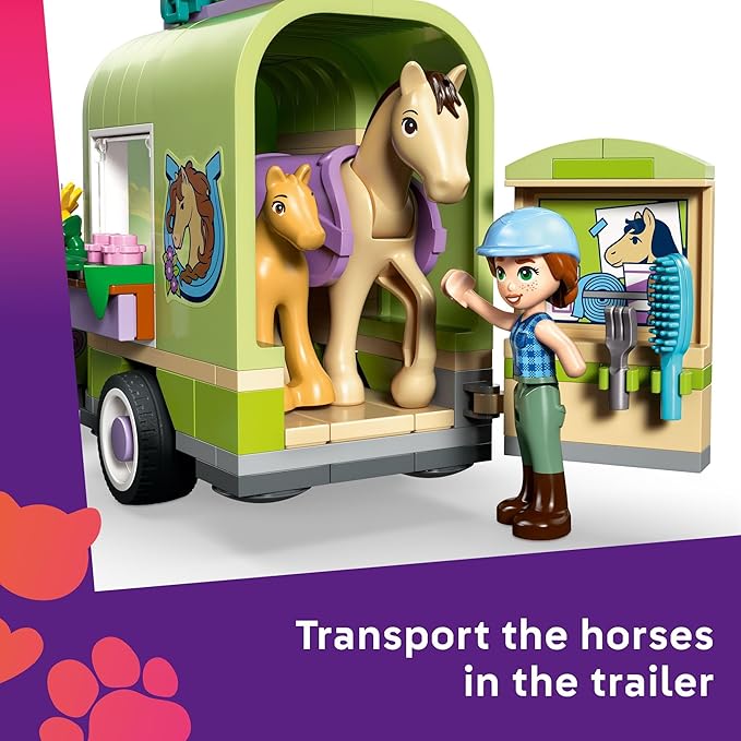 LEGO Friends Horse &amp Baby Foal Trailer Building Toy for Girls &amp Boys - Pretend Play Set for Kids Ages 7+ - W/Autumn &amp Matilde Minidolls Toy Animals &amp Accessories - Gift Idea for Bir