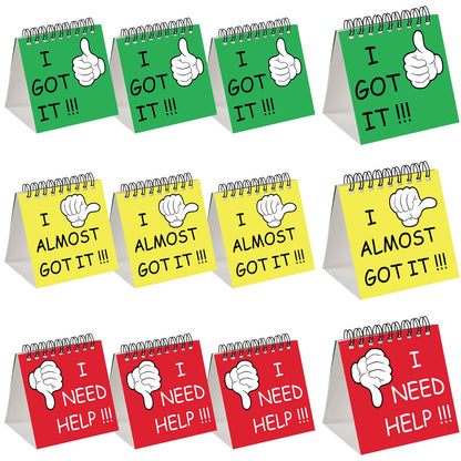 Harloon 36 Pcs I Need Help Mini Flip Chart Signs Self Assessment Cards Behavior Management Classroom Tools for Kids Teachers Classroom School Behavior Educational and Learning Activities Supplies