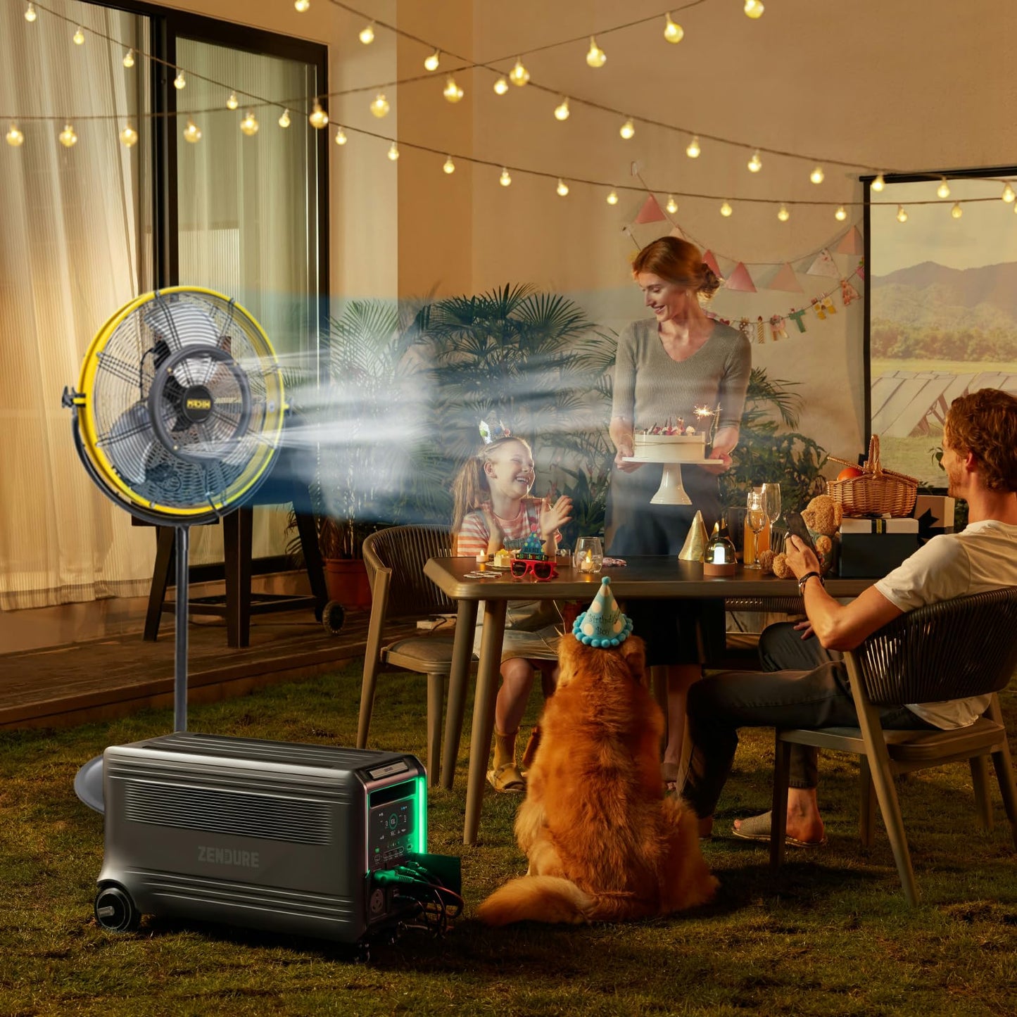 HiCFM 4400 CFM 20 Inch Outdoor Misting Fan Pedestal Standing Base with IP44 Enclosed Motor, Detachable Mist Spray Kit, 9 FT Cord & GFCI Plug, 120 Degree Tilted Head, UL Outdoor Approved