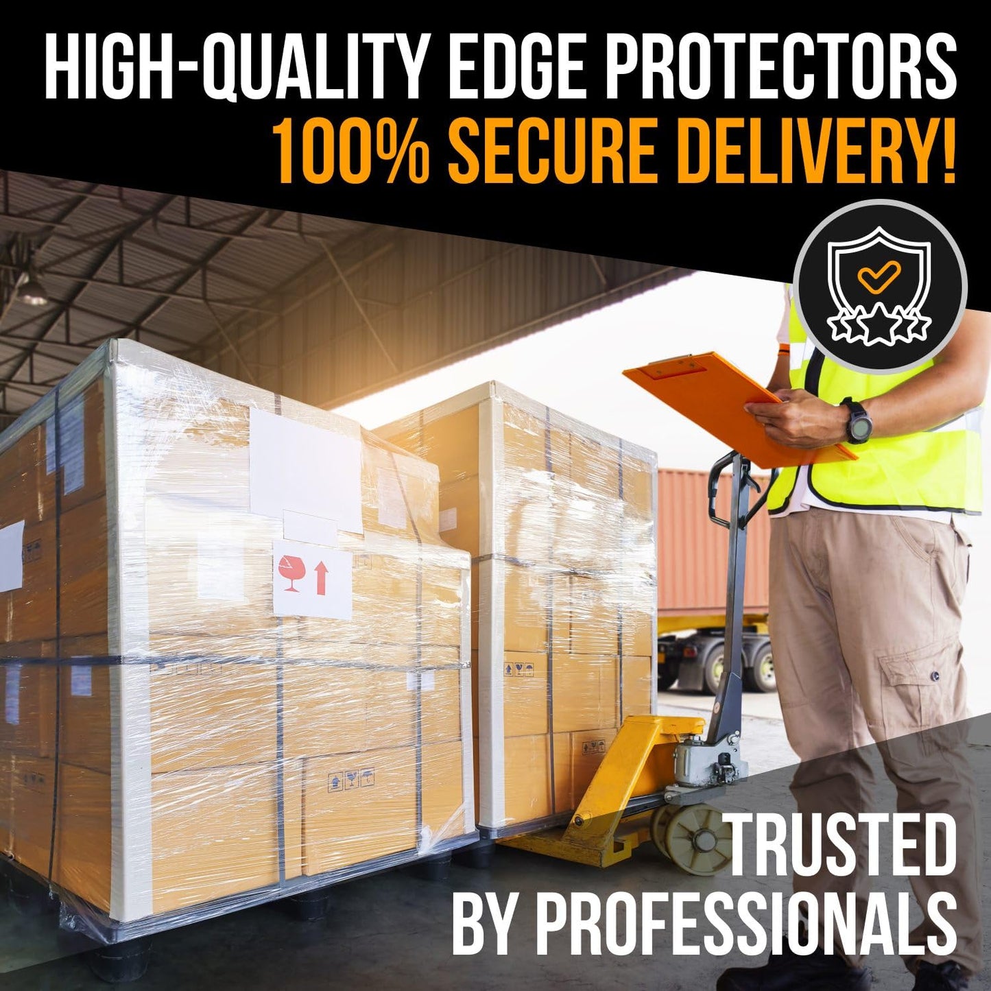 Paclord 24" x 2" x 2" Reinforced Cardboard Edge Protectors, White (Pack of 200) – 0.16" Thick Heavy-Duty Cardboard Corner Protectors for Shipping – American Quality V-Board Pallet Edge Guard
