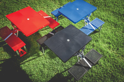 PICNIC TIME NCAA Stanford Cardinal Football Field Folding Picnic Table - Camping Table - Outdoor Table with Umbrella Hole, (Red)