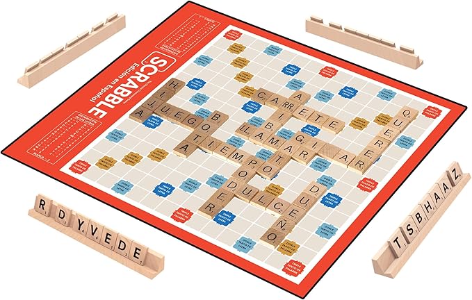 Winning Moves Scrabble Edicion En Espanol/Spanish Scrabble Games USA World's Most Famous Word Game Designed for The Spanish Language for 2-4 Players Ages 8+