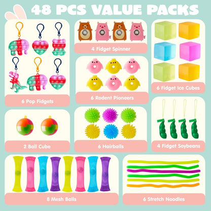 JOYIN 48Pcs Prefilled Easter Eggs with Assorted Toys, Filled Easter Eggs, Easter Egg Hunt, Easter Basket Stuffers for Toddler