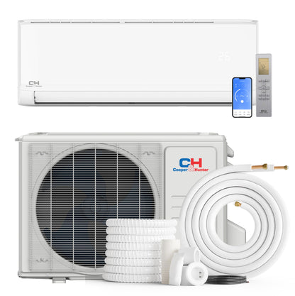 Cooper & Hunter Olivia Series 12,000 BTU 115V Mini Split AC/Heating System, Ductless Wall Mount - 23.2 SEER2 Inverter - Smart Kit & 16FT Installation Kit Included - Pre-Charged