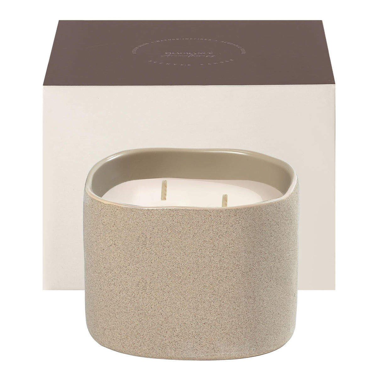 Scented Soy Candles, Large Candle 3 Wicks 19.5oz Japanese Cherry Blossom Ceramic Jar Lava Collection, Gorgeous Gifts for Birthday Thanksgiving Christmas (14.5oz-Mahogany & Teakwood)
