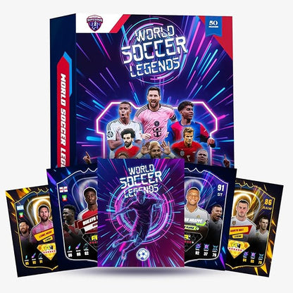 Soccer Trading Cards 2025–2026 | 50 Playing Cards Collection | Look for 10 Ultra Rare &amp 2 Golden Edition Cards | Random Premium Soccer Cards | Value Pack