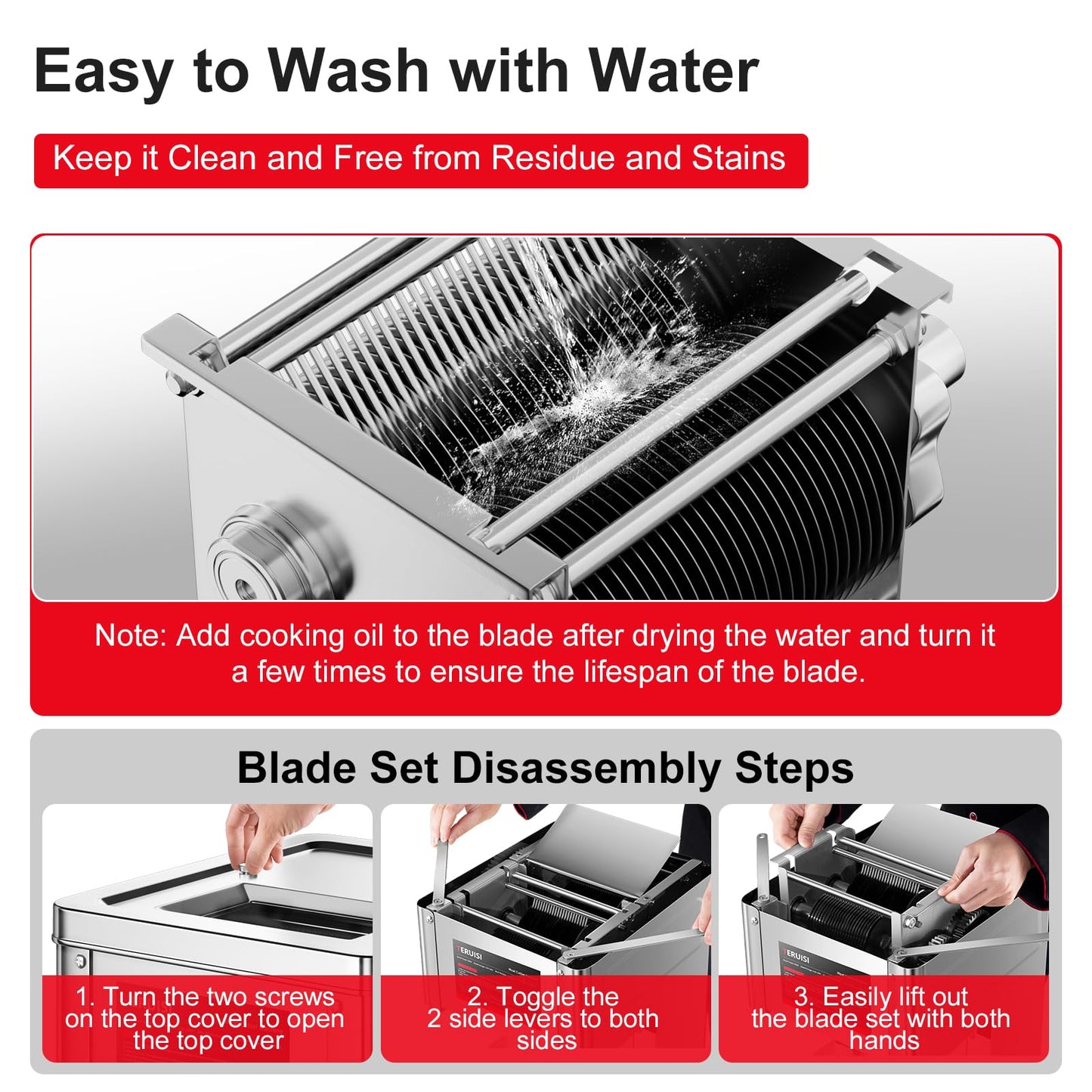 TERUISI Meat Cutter Machine, 950W Electric Slicer Cutting Machine with 450LBS/H Slicing Output, 3.5mm Commercial Meat Slicer with Removable Blade for Boneless Pork Chicken Soft Vegetables, TDK Model