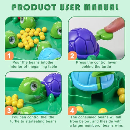 Hungry Turtle Chess Board Game Hungry Box Game Turtle Eating Beans Chessboard Game Party and Party Family Toys Toys 2-4 Person (108beans)