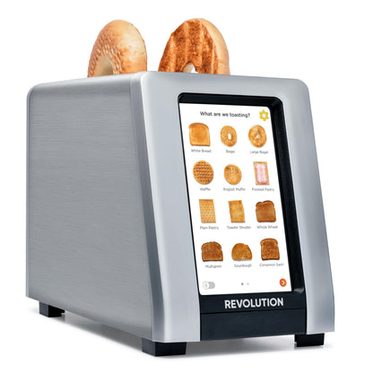 Revolution R180 Connect Plus Smart Toaster with Touchscreen – Choose from 40+ Bread Types, 7 Browning Levels, & Toastie Press Mode – Digital Picture Frame, Weather Widget, and Clock
