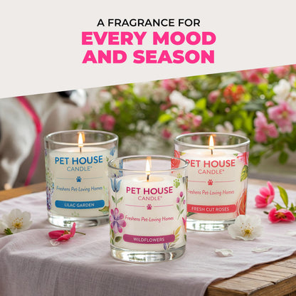 Pet House Candles, Scented Candles for Pet Homes, Natural Plant-Based, 60 Hour Burn Time - Pink Sugar, 9 oz