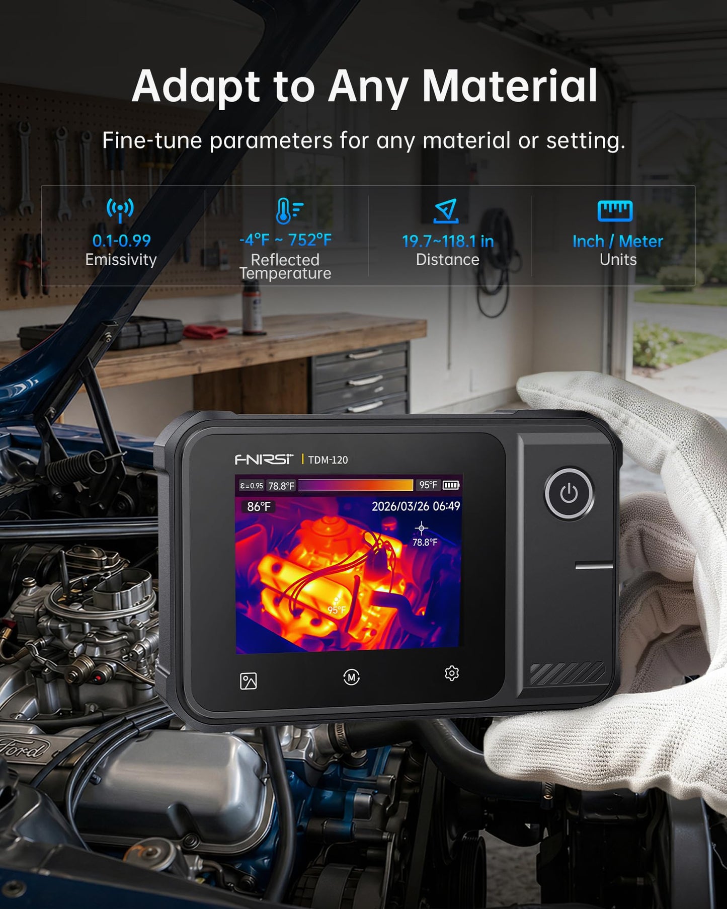 FNIRSI TDM-120 Thermal Imaging Camera, 120x90 IR Resolution, 2.8" Touchscreen Infrared Camera, -4°F to 752°F Temp Range, 25Hz Refresh Rate Handheld Thermal Imager for HVAC, Building & PCB Inspection