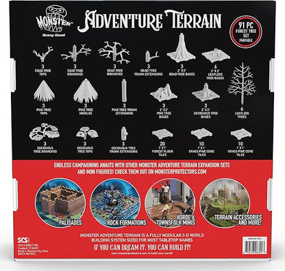 Monster Adventure Terrain 3D Dungeon Interchangeable Builder System - 91pc PAINTABLE Forest Tree Set- Build Modular Worlds in a Snap &amp Elevate Your Campaign- Compatible with DND Dungeons &amp Dra