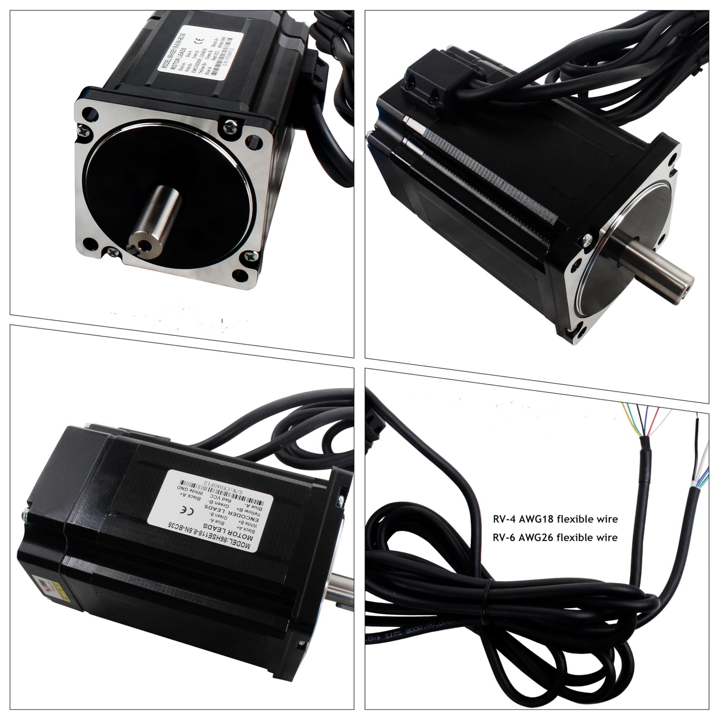 XUNKUNER Nema 34 Closed Loop Stepper Motor 8.5Nm with HBS86H V4 Driver Kit, 2-Phase 1.8° Hybrid Servo Motor, 6.0A 18-80VAC Closed Loop Driver, 1000CPR Encoder 51200 Microsteps for CNC