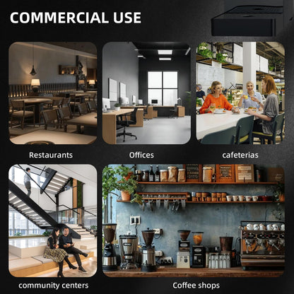 Commercial Hot Water Dispenser Commercial Water Boiler Electric Countertop Hot Water Machine Black 25L(6.6GAL)/Hour Step-heating 86-212°F Adjustable for Boba Tea Coffee Office Restaurant 1600W