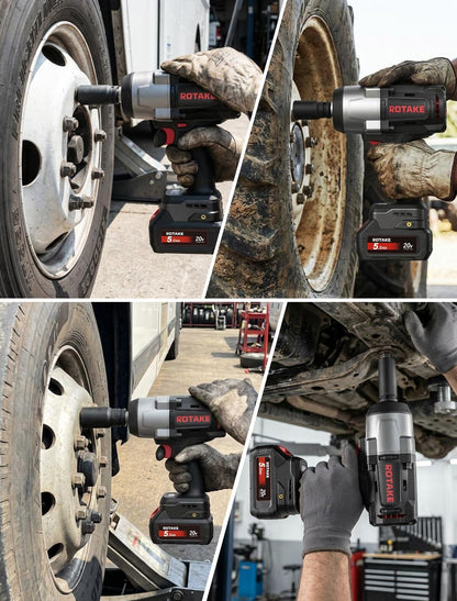 ROTAKE TB4 3/4" Impact Wrench Kit + 20B5 5.0Ah Battery Bundle: 1480 FT-LBS High Torque Gun with TWO 5.0Ah Batteries