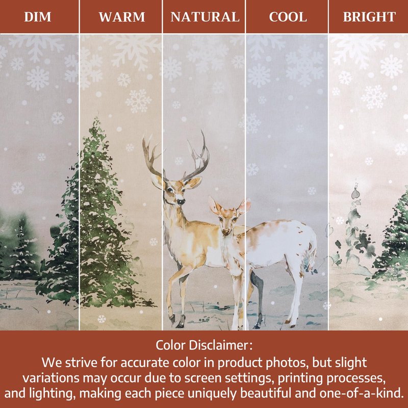 Maison d' Hermine Table Cloth Rectangle Table 100% Cotton 70 x 90 Inches Fall Tablecloth Reusable Everyday Use for Thanksgiving Christmas Decorations Dining Farmhouse Party (Deer in The Woods)