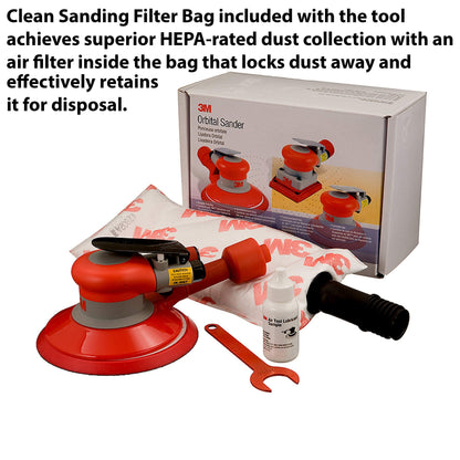 3M Self-Generated Vacuum Random Orbital Sander 20208, 6 in, 5/16 in Orbit, 1 per case