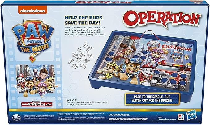 Operation Game: Paw Patrol The Movie Edition Board Game for Kids Ages 6 and Up Nickelodeon Paw Patrol Game for 1 or More Players