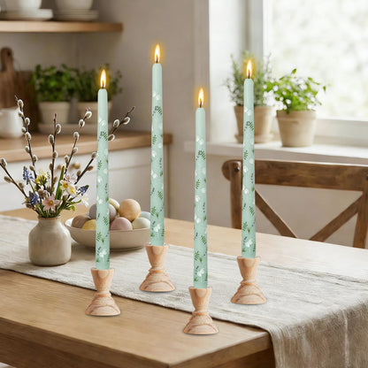 10 inch Blue Taper Candles Set of 4 - Dandelion Taper Candles Smokeless Candle - Slow Burning Candle Sticks for Home Wedding Dinner Holiday Party