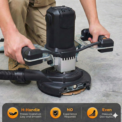 ROUTECH 7" Concrete Grinder, Concrete Surface Sander, Low-Vibration Handle, 1.5" Dust Extraction Port, Edging Capacity, Overload Protection, High Torque Motor, 2000W 120V 60Hz, Model RT-MD180