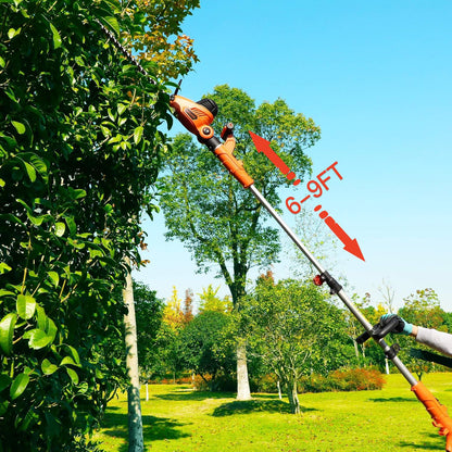 GARCARE 2 in 1 Electric Pole Hedge Trimmer, Power Hedge Trimmer with 20 inch Dual-Action Laser Cut & Adjustable Cutting Head, 4.8Amp, 600W, Corded