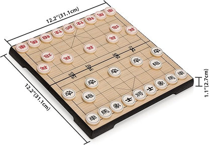 Yellow Mountain Imports Chinese Chess (Xiangqi) Magnetic Travel Set (12.2 Inches) - Compact Folding Board Game Set