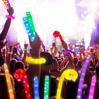 UrChoice Glow Sticks - 8PCS LED Pop Tubes for Parties | Glow Necklaces & Bracelets for Camping Fun