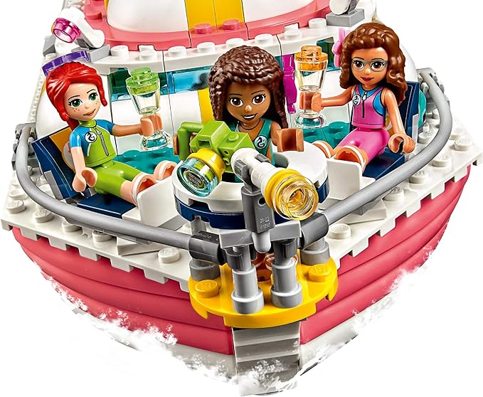 LEGO Friends Rescue Mission Boat 41381 Toy Boat Building Kit with Mini Dolls and Toy Sea Creatures Rescue Playset Includes Narwhal Figure Treasure Box and More for Creative Play (908 Pieces)