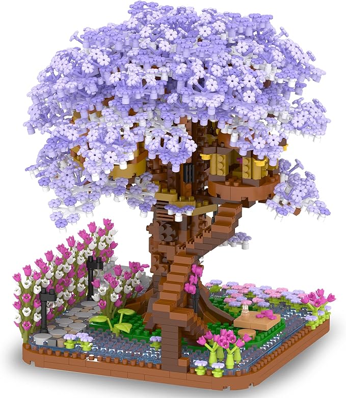 Cherry Blossom Bonsai Tree Building Set Flowers Tree House Model Sets for Adults 2200Pcs Micro Bricks Collectible Creative Gifts for Adults Girls Boys 14+