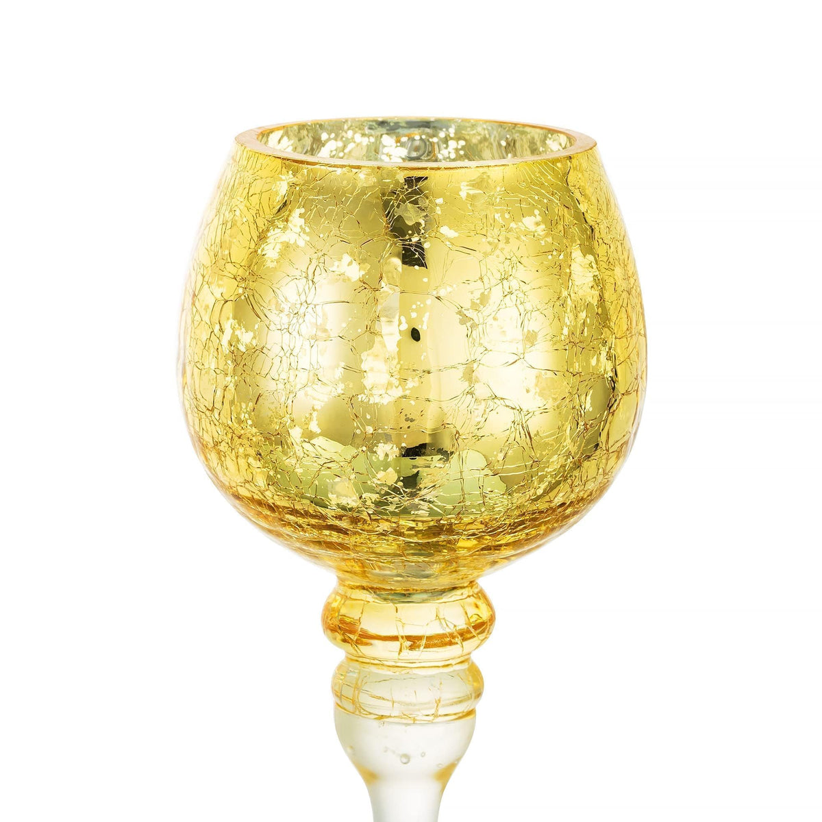 Inweder Glass Tealight Candle Holder: Gold Mercury Votive Holders 9/10/12 Inch Tall Long Setm Floating Candle Holders for Christmas Dining Table Centerpiece Wedding Party Set of 3