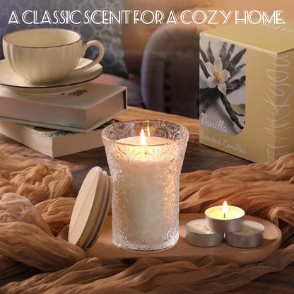 HAVITI Vanilla Sugar Scented Candle, Galentines Valentines Mother's Day Soy Jar Candles Gift for Men Women,8 OZ Aromatherapy Candles for Home Decor
