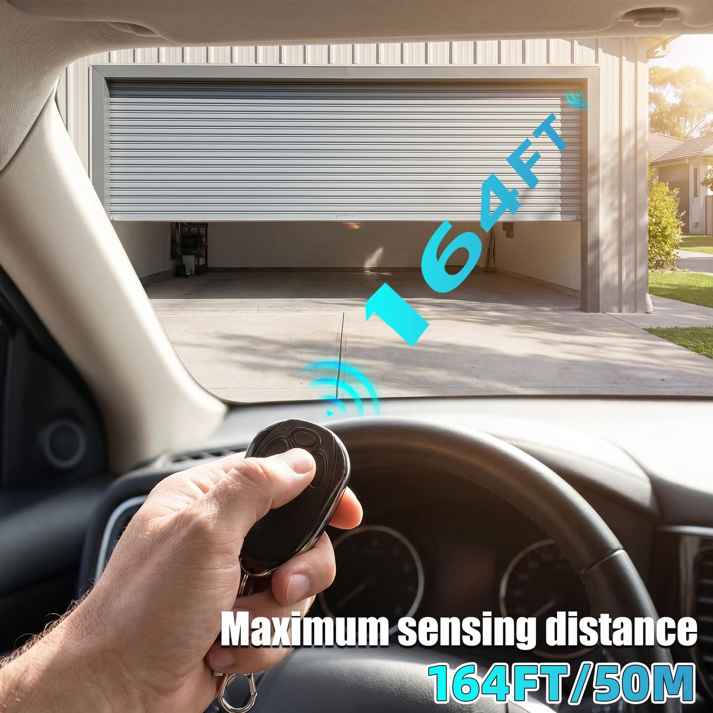 Roll Up Garage Door Opener 800N Heavy Duty, Quiet 24V DC Motor (55dB), Automatic Roller Door Opener with 164ft Remote Control, Easy Side Mount, for Garage, Home, Barn,Shop&Commercial Use