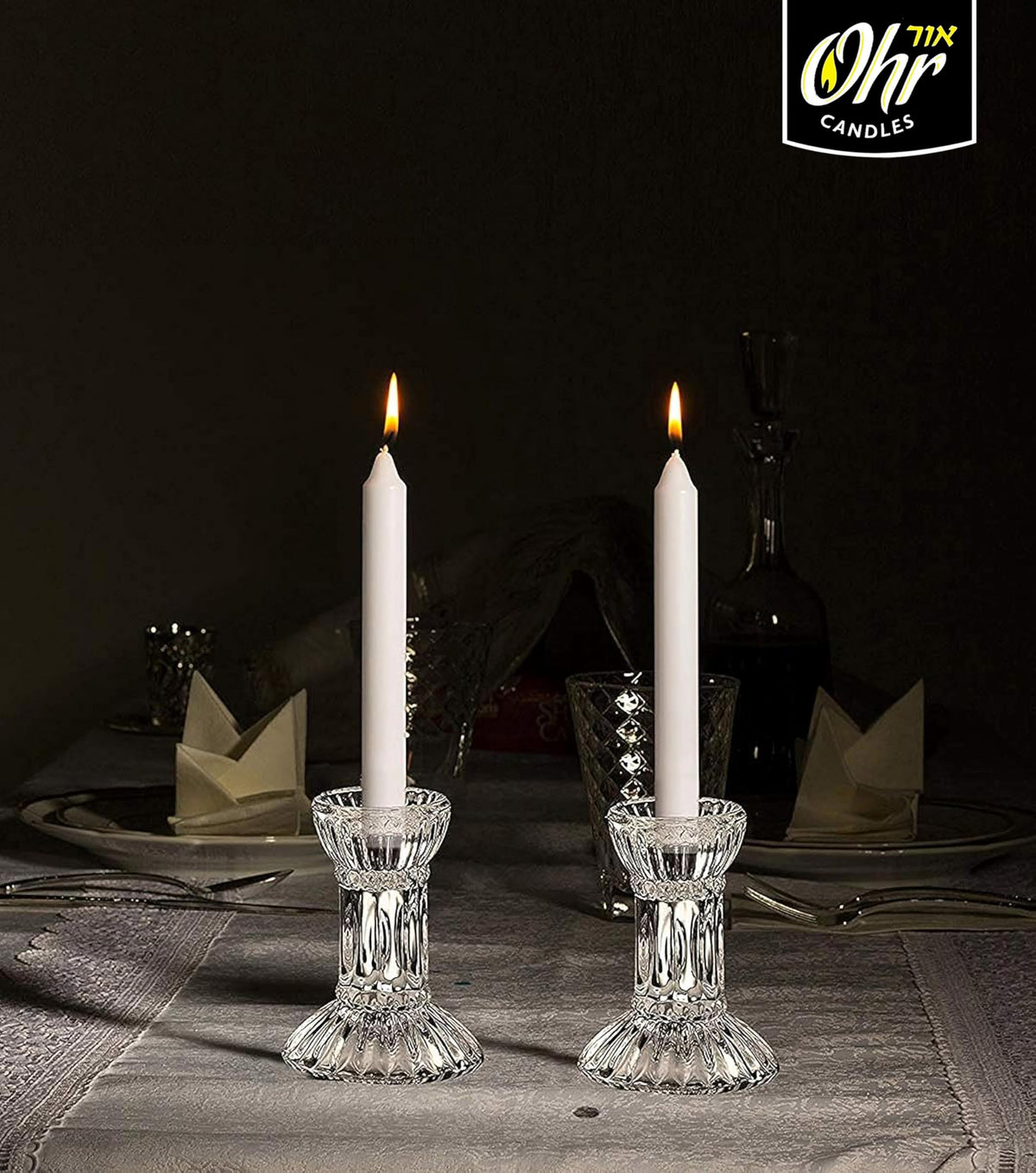 Ohr Candles Shabbat Candles - Traditional Shabbos Candles - 3 Hr. - 72 Ct.