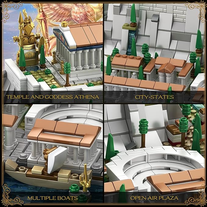 Architecture Acropolis Castle Famous Landmark Architecture Athenian Acropolis Building Block Sets Collectible Exhibition Model for Children and Adults