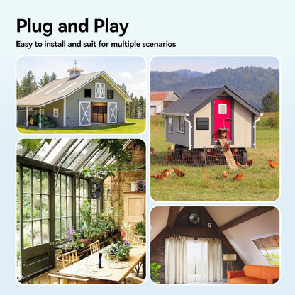 addlon 14 Inch Shutter Exhaust Fan Wall Mounted with 35W EC Motors and Remote, 1400CFM, Timer, 8 Speeds, Low Noise, Easy to Install, Plug in Ventilation Fan for Garages,Greenhouse, Attic, Chicken Coop